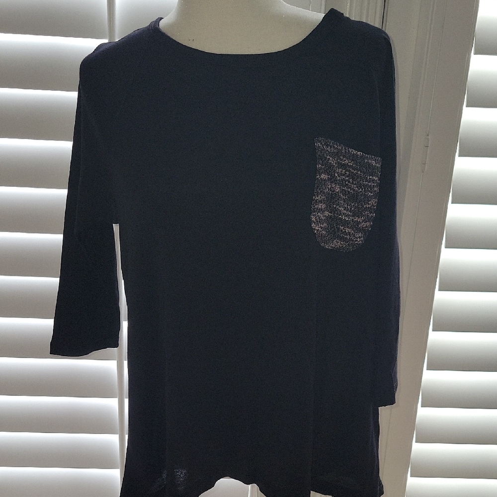 Papermoon Black 3/4 Sleeve Top